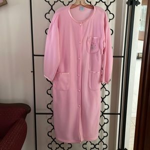 Vintage, pink, plush, poly-terry robe